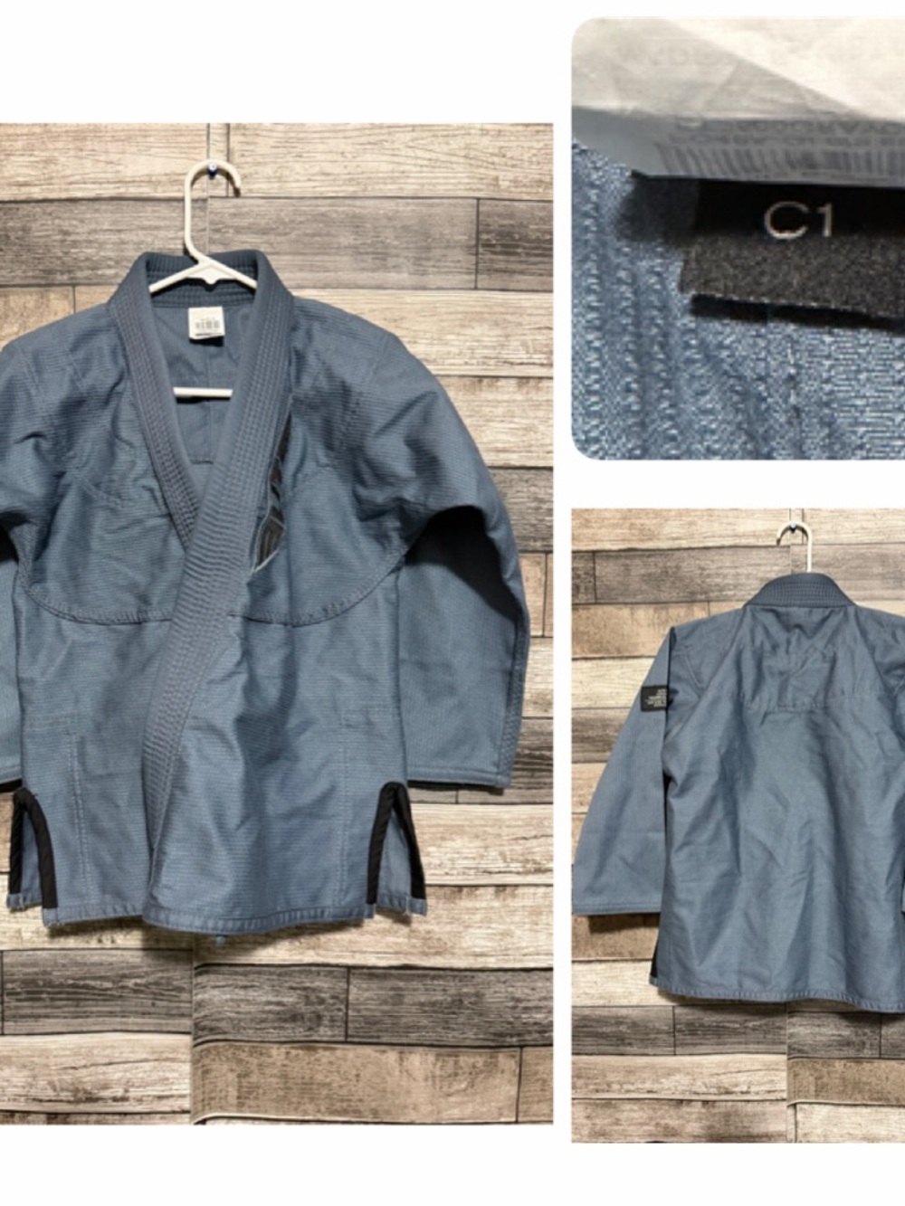 Elite MMA Jiu Jitsu Gi Size C1 Gray Blue Heavyweight (Top Only)